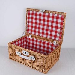 Picnic basket with plaid outdoor food storage basket picnic storage basket 2