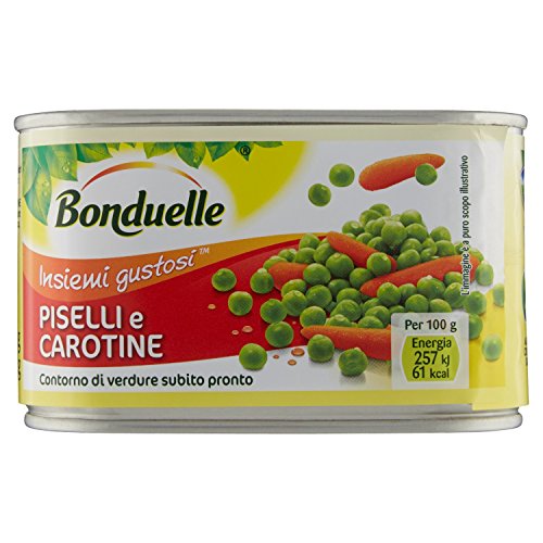 Bonduelle – Piselli E Carotine, Contorno Di Verdure Subito Pronto – 8 pezzi da 400 g [3200 g]