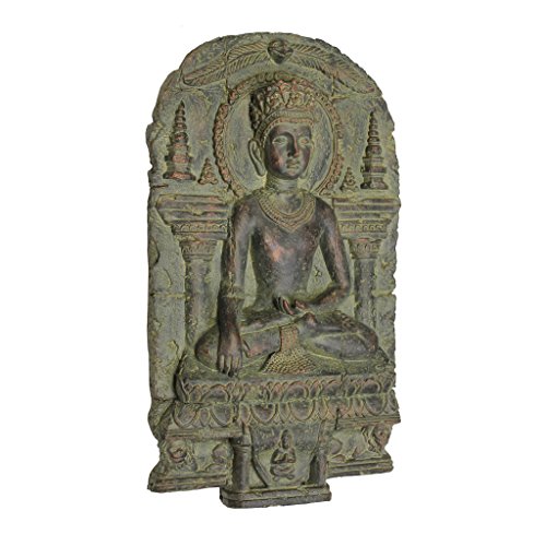 Design Toscano EU1004 Scultura Murale Buddha Testimone Terreste, Abbronzatura, 6.5×25.5×42 cm