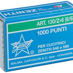 Zenith 130/Z-6 (6/6), Punti metallici, Acciaio zincato, Confezione di 10 scatole con 1000 punti (10000 punti totale), per Zenith 548 & 590