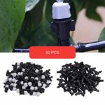 Proster 50pz 1/4" Gocciolatori per Irrigazione a Goccia Raccordo T-Tipo Gocciolatoio Irrigatore a Spruzzo in Plastica Micro Sistema Irrigazione da Giardino Piante Fiori DIY