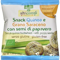 Probios Snack Quinoa e Grano Saraceno, con Semi di Papavero – 35 gr, Senza glutine