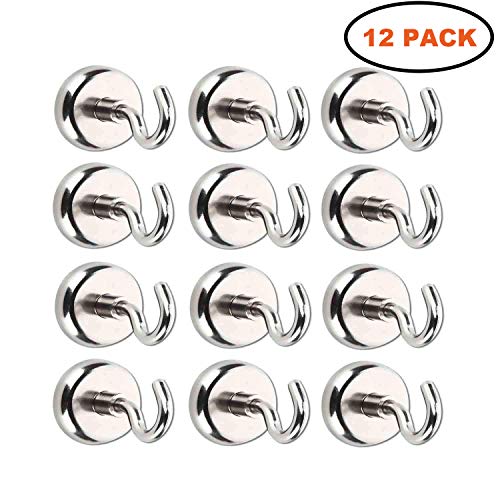 Gancio magnetico, potente magnete al neodimio supporto a gancio, magnete con gancio ultra forte al neodimio zincato (12 Pack) 2