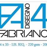 Fabriano F4 05201597, Album da Disegno, Formato 24 x 33 cm, Fogli Lisci Riquadrati, Grammatura 220gr/m2, 20 Fogli