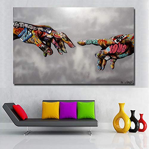 WUCHONGSHUAI Stampe Canvas,Pittura su Tela Wall Art, Colorato A Mano Astratto Street Art HD Stampa Poster E Stampe su Tela Wall Art Pittura per Soggiorno Camera da Letto Home Decor Picture