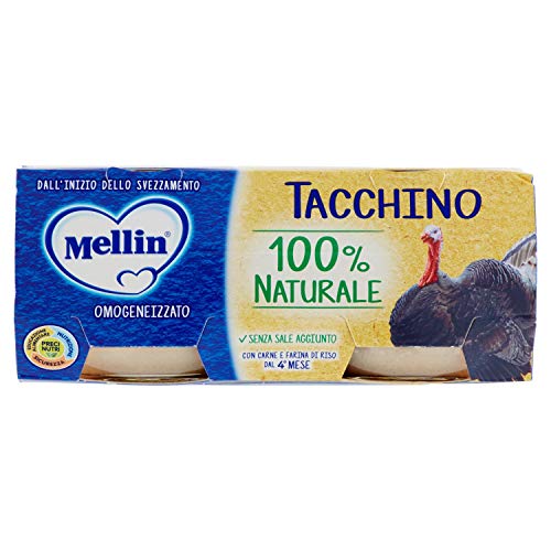 Mellin Omogeneizzato di Tacchino 100% Naturale – 24 Vasetti da 80 gr