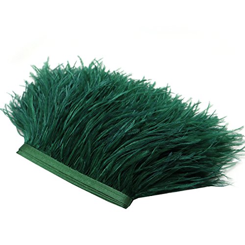 ultnice piuma borte Band piume di struzzo per costumi DIY artigianato cucire 2 m (verde scuro)