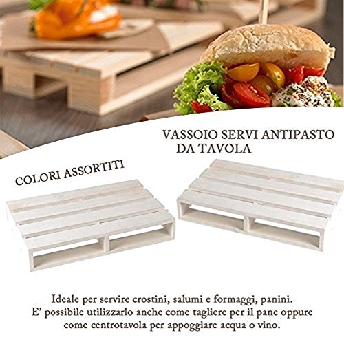 Fair 2 Pezzi Vassoio Legno Forma Pedana Per Antipasti Tagliere Pane Bar Pub 24 x 18 cm