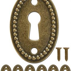 FUXXER® – Set di 6 targhe ovali per chiavi, in stile vintage, con viti, 37 x 24 mm 2
