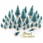 LouisaYork miniatura albero di Natale, albero di Natale mini tavolo, 34PCS, mini sisal Snow Frost alberi micro paesaggio paesaggio per lavoretti natalizi da tavola Decor