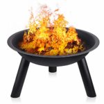 INTEY Braciere Esterno in Ferro con Treppiede, Braciere da Giardino Pieghevole Portatile – 55.5 * 31.5cm per Strumento di Riscaldamento Grill All’aperto