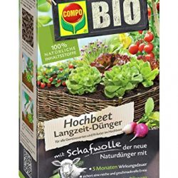 Compo Fertilizzante per Bio, aiuola rialzata con Lana di Pecora 750 g, Verde