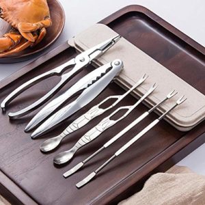 Pinza per crostacei e forchette per frutti di mare in acciaio set regalo Kitchen Craft