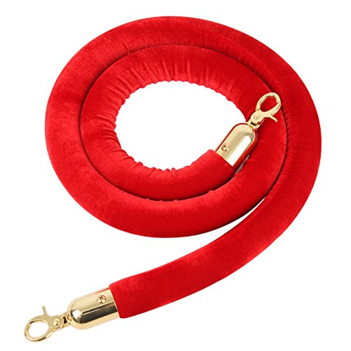 Samger Samger 150cm Velvet Barrier Rope Controllo della folla Post coda Line con ganci (oro)