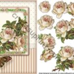 Vintage Roses decoupage card anteriore di Mary Macbean