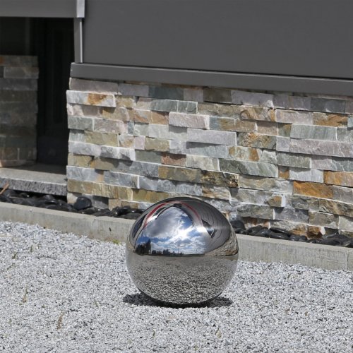 Palla decorativa, palla da giardino Galaxy in argento in acciaio inox, varie dimensioni