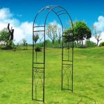 Outour® Stereoscopico metal Garden Arch Arbor Arbour Archway con graziosa curva per piante rampicanti rose rampicanti, da giardino, giardino, cortile, patio, wedding, nero