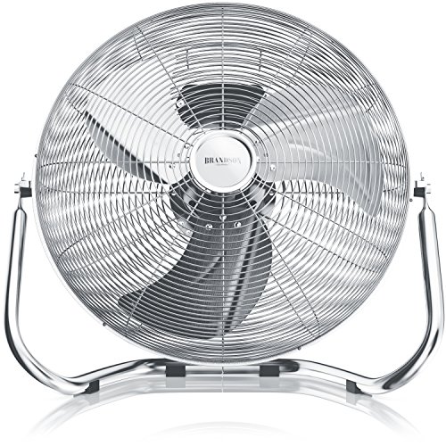 Brandson – Macchina del Vento – L’Originale Super Ventilatore – Ventilatore da 45cm – 3-Livelli di Potenza – 120W di Potenza Max assorbita – Design Retro – Cromo