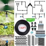 Jeteven Kit di Irrigazione A Goccia, 40M/189Pcs Micro Drip Irrigation Kit Irrigazione Automatica Sprinkler Automatico Irrigazione Sistema per Giardino Serra Impianto