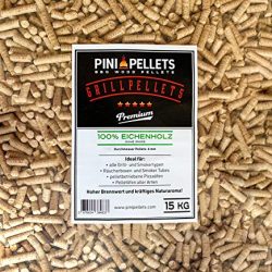 Pini, pellet di legno per griglia, 15 kg, in 100% rovere, per grigliare, affumicare, adatti anche a forni per pizza a pellet 2