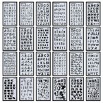 24 pezzi lettera numero alfabeto stencil stencil per Bullet Gazzetta forniture fai da te scrapbooking Craft pittura di accessori 4 × 17,8 cm