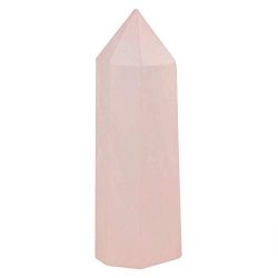 Wifehelper Bacchetta Esagonale in Cristallo di Quarzo Rosa Fluorescente Naturale per Ornamento di Decorazione per l’Home Office(6~7cm / 2.36~2.76in)