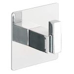 Wenko 23845100 Turbo-Loc® Uno Quadro – Gancio da Parete in Acciaio Inox, Fissaggio Senza Fori, 6,5 x 6,5 x 3,5 cm, Cromato