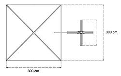 Ombrellone Gardenia da giardino 3×3 decentrato 7