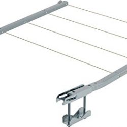 Gimi Ring Stendibiancheria da Balcone, Stendino da Esterno, Sistema a Ribalta, Spazio di Stenditura 20 m, Acciaio Zincato, Spessore max. della righiera: 6 cm, 480 x 63 cm