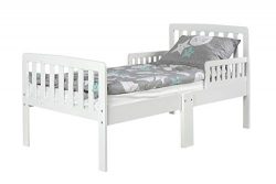 Leomark Modern Letto per Bambini in Legno con Barre, Dimensioni del Materasso 140×70 cm + Materasso Bianco