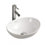 Gimify Lavabo d’appoggio in Ceramica Lavandino da Bagno senza Troppopieno per Bagno (33x40x14.5cm)