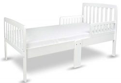 Leomark Modern Letto per Bambini in Legno con Barre, Dimensioni del Materasso 140×70 cm + Materasso Bianco 3