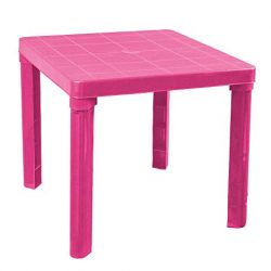 Zeus Party Tavolino in plastica Rigida 50 x 50 per Interni/Esterni Vari Colori (Rosa)