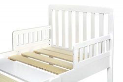 Leomark Modern Letto per Bambini in Legno con Barre, Dimensioni del Materasso 140×70 cm + Materasso Bianco 6