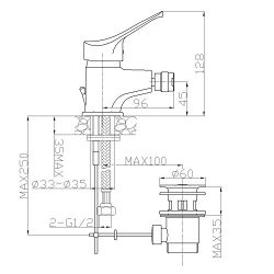 Ambrosiana SEI14010000 Rubinetto Miscelatore Bidet, Cromo 3