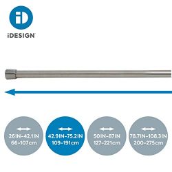 InterDesign 78570EU Asta Tenda Doccia, Metallo, Argento Opaco, 109-191 cm 4