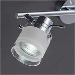 Faretti LED da soffitto orientabili I plafoniera moderna per bagno resistente agli spruzzi d’acqua I 2 luci I vetro e metallo cromato I incl. lampadine 2 x 5 W I 230 V I GU10 I IP44 6