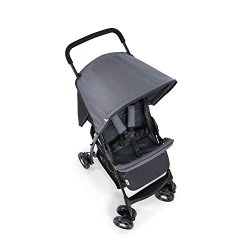 Hauck Sport, Passeggino Leggero 5.9 kg da 0 Mesi a 15 kg, Chiusura Piccola e Semplice, Posizione Nanna, Barra Frontale, Cesto, Tasca Porta Oggetti nella Cappota, Grigio (Charcoal Stone) 10