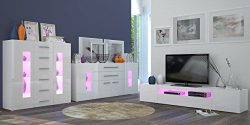 elbectrade Porta TV Moderno Mojito, Mobile Soggiorno Bianco, portatv Design.Dimensioni in cm (L-A-P): 200-36,2-40 5