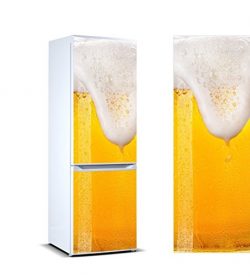 Sticker Adesive per Frigo Birra Schiumosa | Diverse Misure 200x60cm | Adesivo per Applicazione Resistente e Facile | Adesivo Decorativo Design Elegante