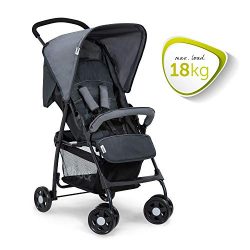 Hauck Sport, Passeggino Leggero 5.9 kg da 0 Mesi a 15 kg, Chiusura Piccola e Semplice, Posizione Nanna, Barra Frontale, Cesto, Tasca Porta Oggetti nella Cappota, Grigio (Charcoal Stone) 3