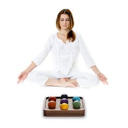 GEMWONDER, Set di 7 Pietre curative Reiki, 24 mm, Pietre Naturali per generatore di energia per bilanciare i Chakra e guarigione Reiki, per Decorare la casa, 24 mm 3