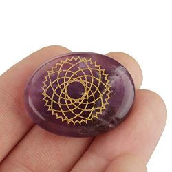 Hztyyier Guarigione di Cristallo 7 Pezzi Chakra Pietre incise spiritualità guarigione Meditazione Piccole Pietre Reiki bilanciamento 5