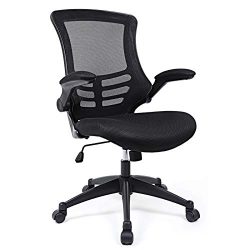 SONGMICS Poltrona Girevole Sedia Ergonomica da Ufficio Studio Regolabile a Rete, Nero OBN81B