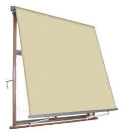 VERDELOOK Tenda da Sole Milos a Caduta avvolgibile con Braccetti 80 cm per ancoraggio, larghezza 3 m e altezza 2,45 m, beige