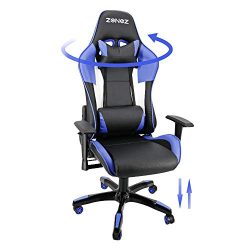 ZENEZ Sedia Gaming Sedia da Gioco, Ergonomico, Inclinare 180 °, Braccioli e Schienale Regolabile, Superficie in PU, Poggiatesta Comoda e Supporto Lombare 5