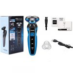 GARYSEEK Rasoio Elettrico Ricaricabile per Barba Elettrico Trimmer Macchina per rasatura Barba Uomo Rasoio Bagnato-Asciutto Doppio Uso Lavabile, 1159-blu 01