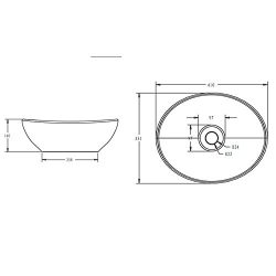 Mai & Mai Lavabo da Appoggio, Lavandino Bagno 41×33.1x14cm Brüssel205 in Ceramica Nano Rivestimenti Inclusi Grigio Opaco 7