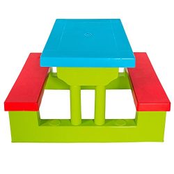 TecTake Set MOBILI da Giardino Tavolo per Bambini con PANCHINE incl. OMBRELLONE 6