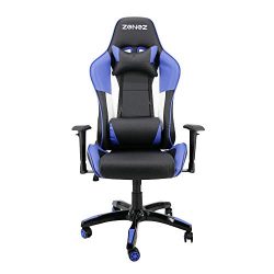 ZENEZ Sedia Gaming Sedia da Gioco, Ergonomico, Inclinare 180 °, Braccioli e Schienale Regolabile, Superficie in PU, Poggiatesta Comoda e Supporto Lombare